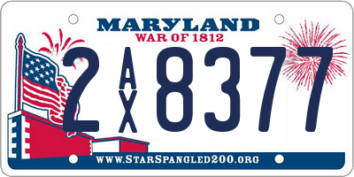 MD license plate 2AX8377