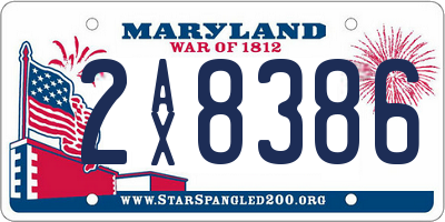 MD license plate 2AX8386