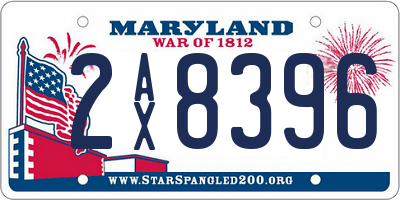 MD license plate 2AX8396