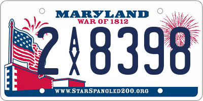 MD license plate 2AX8398