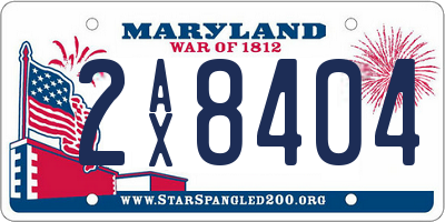 MD license plate 2AX8404