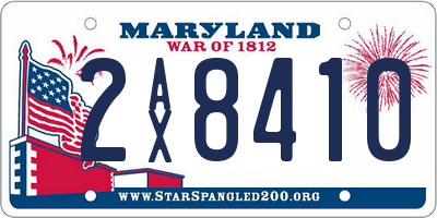 MD license plate 2AX8410
