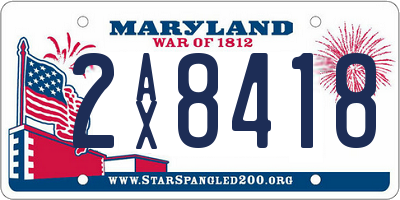 MD license plate 2AX8418