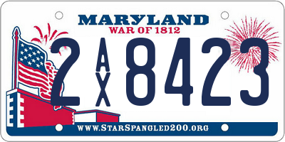 MD license plate 2AX8423