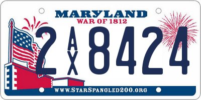 MD license plate 2AX8424