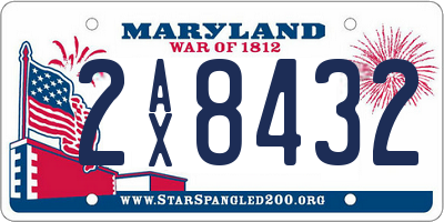 MD license plate 2AX8432