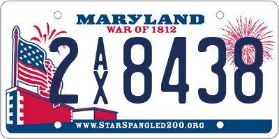MD license plate 2AX8438