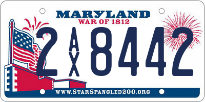 MD license plate 2AX8442