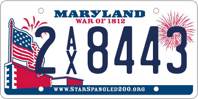 MD license plate 2AX8443