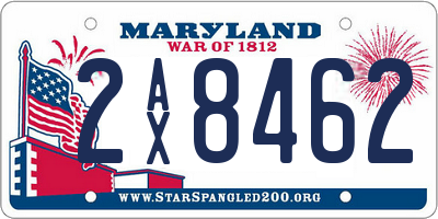 MD license plate 2AX8462