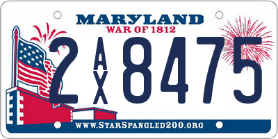 MD license plate 2AX8475
