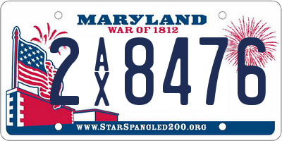 MD license plate 2AX8476