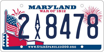 MD license plate 2AX8478