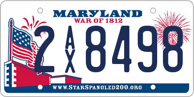 MD license plate 2AX8498