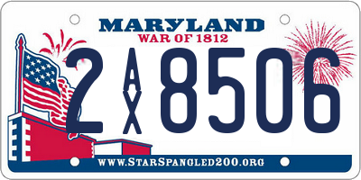 MD license plate 2AX8506