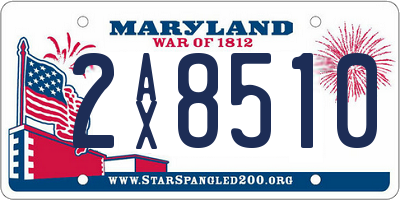 MD license plate 2AX8510