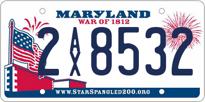 MD license plate 2AX8532