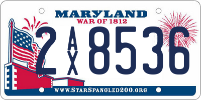 MD license plate 2AX8536