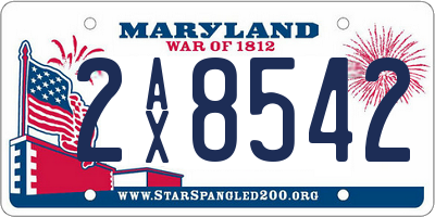 MD license plate 2AX8542