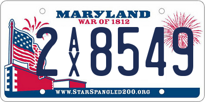 MD license plate 2AX8549