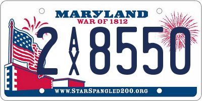 MD license plate 2AX8550