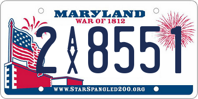 MD license plate 2AX8551