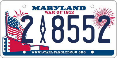 MD license plate 2AX8552