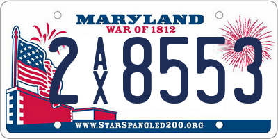 MD license plate 2AX8553