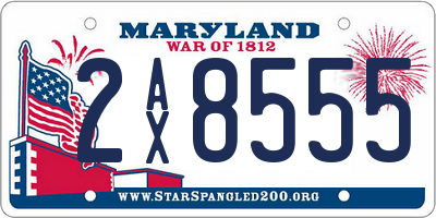 MD license plate 2AX8555