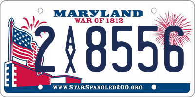 MD license plate 2AX8556