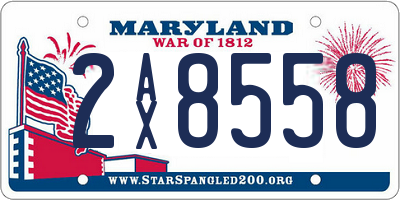 MD license plate 2AX8558