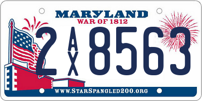 MD license plate 2AX8563