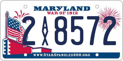 MD license plate 2AX8572