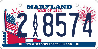 MD license plate 2AX8574
