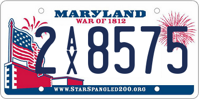 MD license plate 2AX8575