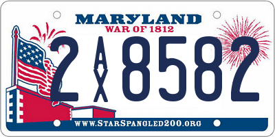 MD license plate 2AX8582