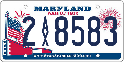 MD license plate 2AX8583
