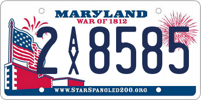MD license plate 2AX8585