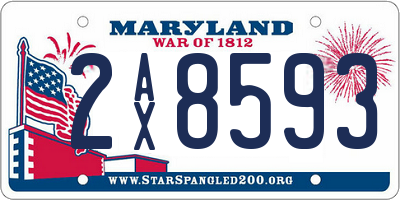 MD license plate 2AX8593
