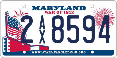 MD license plate 2AX8594