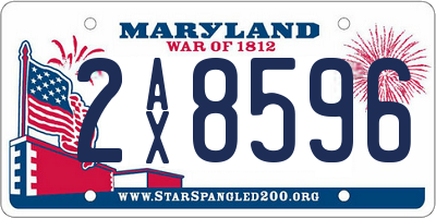 MD license plate 2AX8596