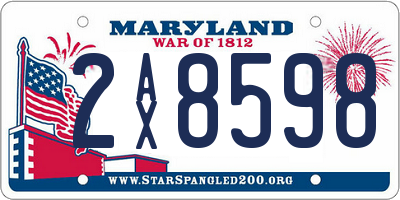 MD license plate 2AX8598