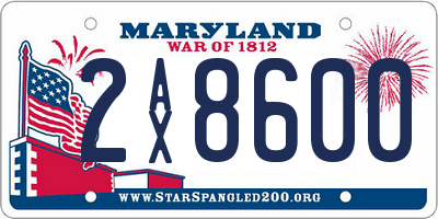 MD license plate 2AX8600