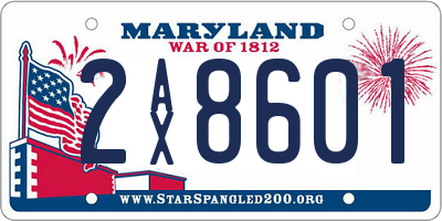 MD license plate 2AX8601