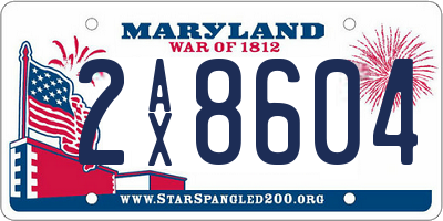 MD license plate 2AX8604