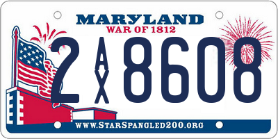 MD license plate 2AX8608