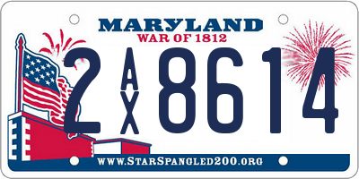 MD license plate 2AX8614