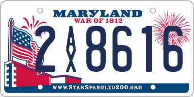 MD license plate 2AX8616
