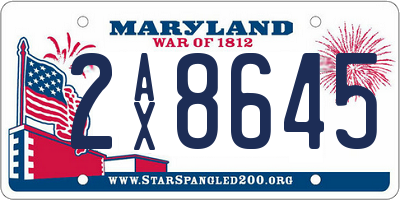 MD license plate 2AX8645
