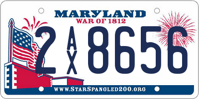 MD license plate 2AX8656